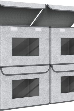 Univivi Cajas de almacenamiento plegables de te...