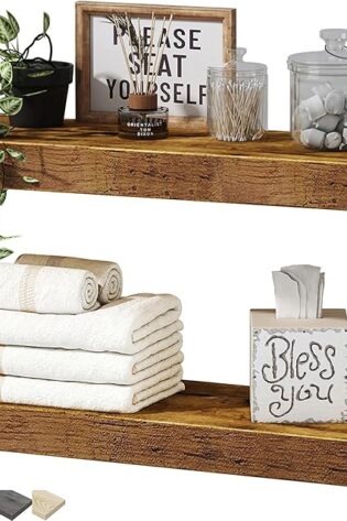 QEEIG Estantes flotantes de baño para pared, es...