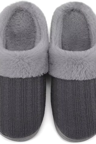 NineCiFun Women's Slip on Fuzzy Slippers Memory...