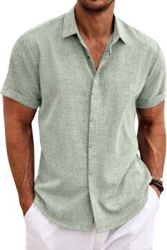 COOFANDY – Camisas de lino par… -31%