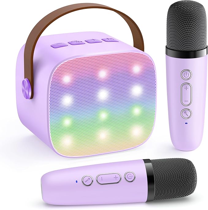 Mini máquina de karaoke con 2 micrófonos inalám… Otros Ofertas Outlet Mini máquina de karaoke con 2 micrófonos inalám...