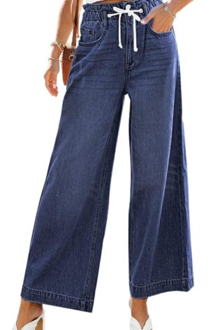 GRAPENT Jeans de pierna ancha para mujer, elást...