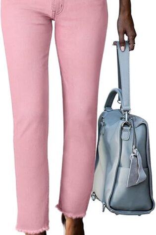 Sidefeel Jeans de cintura alta para mujer, elás...