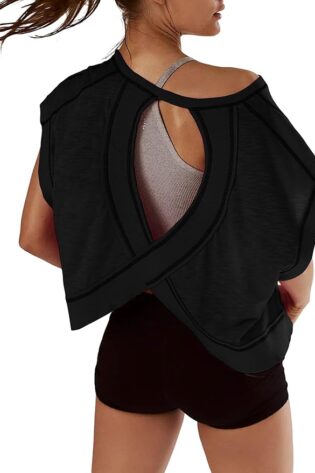 Playeras deportivas cortas para mujer, holgadas...