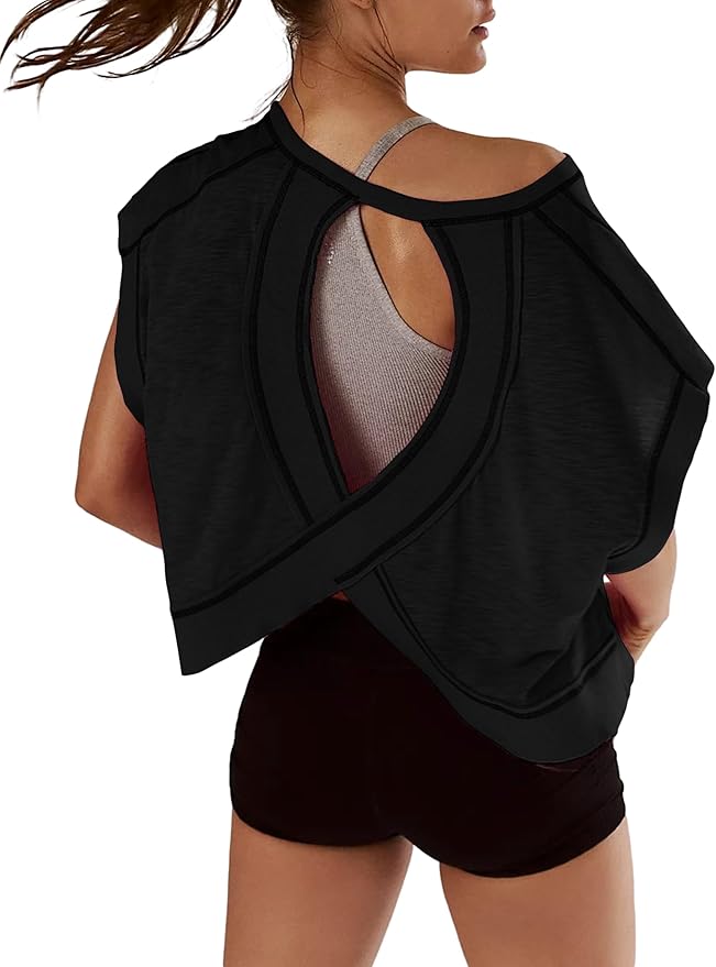 Playeras deportivas cortas para mujer, holgadas… Otros Ofertas Outlet Playeras deportivas cortas para mujer, holgadas...