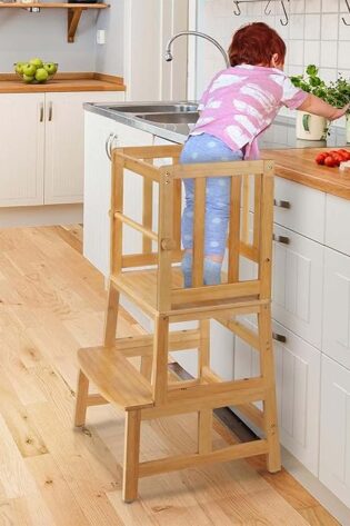 COSYLAND Taburete de cocina para niños, torre de