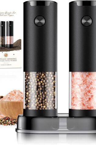 Juego de molinillo eléctrico de sal y pimienta,