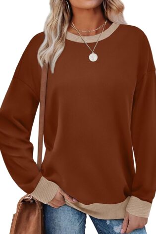 Saloogoe Sudaderas para mujer, cuello redondo, ...