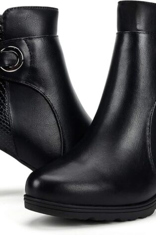 mysoft - Botines de tacón grueso con cremallera