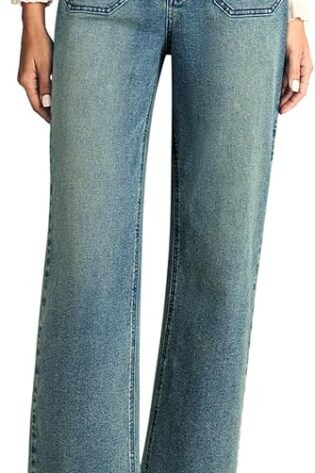 Astylish - Jeans de pierna ancha para mujer,