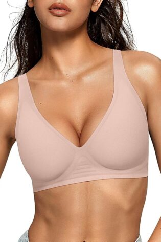 OEAK Brasier con escote en V profundo para