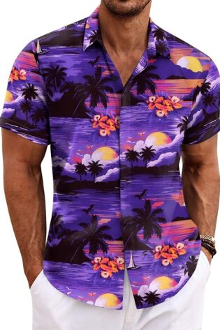 COOFANDY - Camisas de lino para hombre, camisas