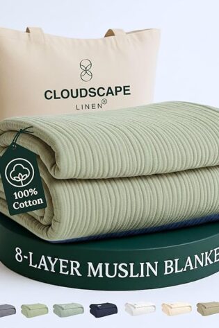 Cloud Scape Linen - Manta de muselina de