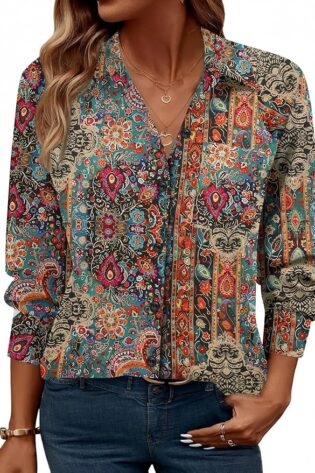 Zeagoo Camisa de manga larga con botones para