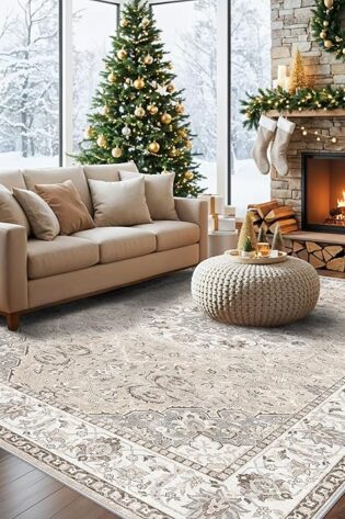 Alfombra lavable para sala de estar, oriental, ...