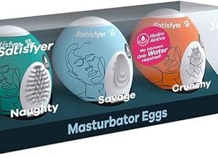 Huevo masturbador Satisfyer | Juguetes Sexuales Hombre | Estructuras moldeadas flexibles para el máximo placer | Tacto realista | TPE hidroactivo | No necesita lubricante | masturbador masculino
