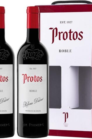 Protos Roble, Tempranillo, Estuche Vino Tinto, Ribera del Duero, 2 botellas 75cl, El embalaje puede variar