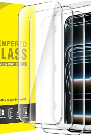 JETech Protector Pantalla para iPhone 17 Pro Max 6,9 Pulgadas, Cristal Vidrio Templado con Marco de Instalación Fácil, 9H Dureza, Amigable para Funda, 3 Unidades