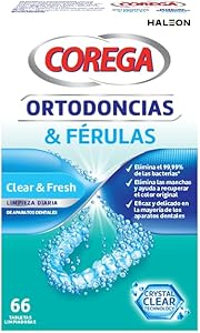Corega Tabletas Limpiadoras para Férula Dental y Ortodoncia, Limpieza Rápida y