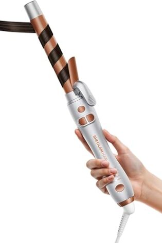 SHEGLAM Rizador Automático Giratorio de 25mm para Cabello Largo - Obtén Ondas Beach Sin Esfuerzo con Barril Giratorio (hasta 220°C), Botón Home y Doble Voltaje