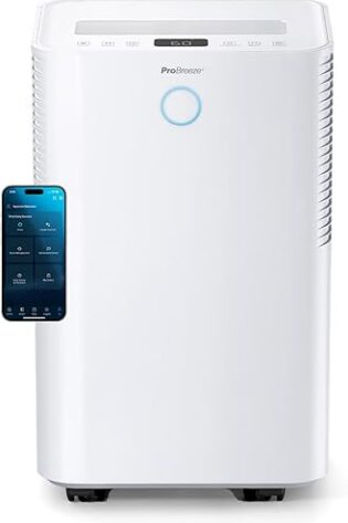 Pro Breeze OmniDry Deshumidificador 20L/Día hasta 30 M², WiFI, Depósito 4L, Secado de Ropa, Sensor de Humedad, Temporizador 24H, Modo Nocturno - Antihumedad, Moho y Condensación