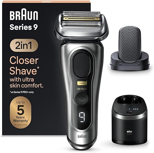 Braun Series 9 Pro+ Afeitadora Eléctrica Hombre, Máquina de Afeitar Barba, Cabezal ProComfort, 9597cc, Plata, El embalaje puede variar All Ofertas Outlet Braun Series 9 Pro+ Afeitadora Eléctrica Hombre, Máquina de Afeitar Barba, Cabezal ProComfort, 9597cc, Plata, El embalaje puede variar