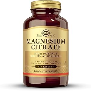 Solgar | Magnesium Citrate | Suplemento Alimenticio que Reduce la Fatiga | Con Magnesio | Para Hombre y Mujer | 120 Cápsulas