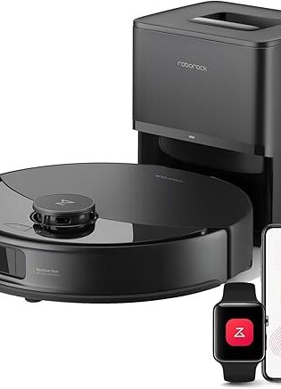 roborock Q10 X5+ Robot Aspirador y Mopa, Muelle de Vaciado Automático Durante 7 Semanas, Evitación Inteligente de Obstáculos, Succión 10000Pa, Cepillos Dobles Anti Enredos (Negro)