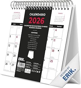 Grupo Erik Calendario sobremesa 2026 Español - Almanaque de mesa 2026 Con