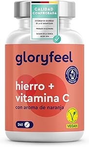 Hierro con Vitamina C - 240 Tabletas - Bisglicinato de hierro + Vitamina C -