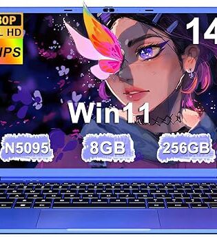 Ordenador Portátil 14 Pulgadas Celeron N5095 Upto 2,9 GHz Portatiles 8GB RAM 256GB SSD TF 1TB Win11 LPDDR4 1920*1080 FHD 5G WiFi USB 3.0 Laptop Película Protectora Español - Morado Cuerpo Metálico-2