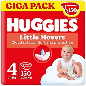 Huggies Little Movers Pañales para Bebé con Diseños Disney Talla 4, Comodidad