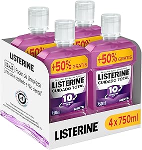 Listerine Cuidado Total, enjuague bucal formato ahorro, colutorio encías con 10