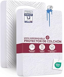Utopia Bedding Protector Colchón 70 x 140 x 15 cm Impermeable, Certificación
