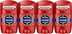 Old Spice Captain Desodorante En Barra Para Hombres 4x50 ml, Fresco 24 Horas, Todos Los Días Con Uso Diario, Perfume Duradero, Protección Contra El Mal Olor, 0% Sales De Aluminio