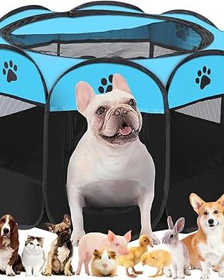 Caño para Cachorros y Gatos, Parque Protector Interior y Exterior para Apartamentos, Cercado 74x74x43CM, Beige