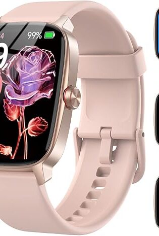 Reloj Inteligente Mujer Hombre con Llamadas Bluetooth y Voz AI, 1.85'' Smartwatch con Whatsapp Notificación, Pulsómetro/SpO2/Sueño/Podómetro, 110+ Modos Deportivos, Impermeable IP70 para iOS/Android