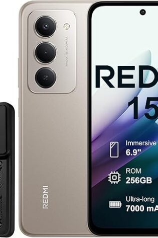 XIAOMI Redmi 15 4G 8+256GB Smartphone – Batería 7000mAh | Pantalla 6.9" FHD+ 144Hz | Snapdragon 685 | Cámara Dual 50MP | Carga Rápida 33W | Diseño Quad-Curve (Gray, con Funda)