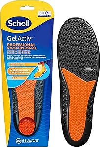 Scholl GelActiv Profesional Plantillas de Gel para Hombre - Botas y Zapatos de Trabajo, Comodidad Superior y Absorción de Impactos con Tecnología GelWave, Amortiguación Todo el Día, Talla 40-46.5