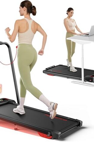 5 en 1 Cinta de Correr Plegable,9% Inclinación,2.5 HP Cinta de Andar para Casa,Gran Pantalla LED Interactiva Colorida Walking Pad,12 km/h,Magnético Mute Remoto,App & Bluetooth