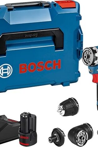 Bosch Professional 12V System atornillador a batería GSR 12V-35 FC - FlexiClick System (incl. 2 baterías 3.0Ah, cargador rápido GAL 12V-40, 4 adaptadores, L-BOXX)