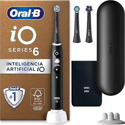 Oral-B iO 6 Cepillo De Dientes Eléctrico Negro con Mango Recargable, 3 Cabezales, 1 Estuche De Viaje, 5 Modos De Cepillado Con Blanqueamiento Dental, Sensor De Presión, Diseñado Por Braun All Ofertas Outlet Oral-B iO 6 Cepillo De Dientes Eléctrico Negro con Mango Recargable, 3 Cabezales, 1 Estuche De Viaje, 5 Modos De Cepillado Con Blanqueamiento Dental, Sensor De Presión, Diseñado Por Braun