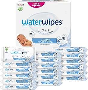 WaterWipes Sensitive+ Newborn & Baby Wipes, Toallitas Para Recién Nacidos y