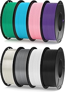 ELEGOO Filamento PLA 1.75 250G Bobinas, 8 Rollos Multicolor, 250G por Carrete,