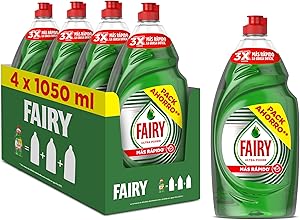 Fairy Ultra Poder Original Líquido Lavavajillas 4 x 1050ML Fórmula Efectiva Que