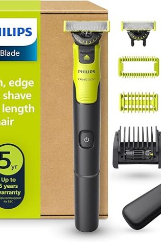 Philips OneBlade 360 Auténtico Barbero, Afeitadora y recortadora eléctrica facial y corporal Conectado, cuchilla 360, cuchilla original, peine ajustable 5en1, kit corporal, estuche de viaje, QP4631/65