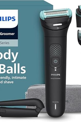 Philips Afeitadora Corporal S7000 - Recortadora para Hombre con Cabezal Pivotante Intercambiable 2D, Sistema Triple Protect, Apta para la Ducha y la Zona Íntima, 120 min. de Autonomía, BG7480/15