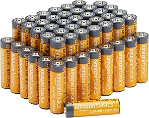 Amazon Basics - Paquete de 48 pilas alcalinas AA de alto rendimiento, 1,5