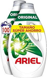 Ariel Detergente Lavadora Liquido 100 Lavados, Original, Jabon Limpieza