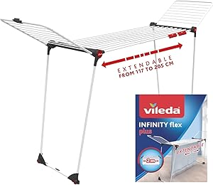 Vileda Infinity Flex | Tendedero Grande | Estante telescópico Extensible |